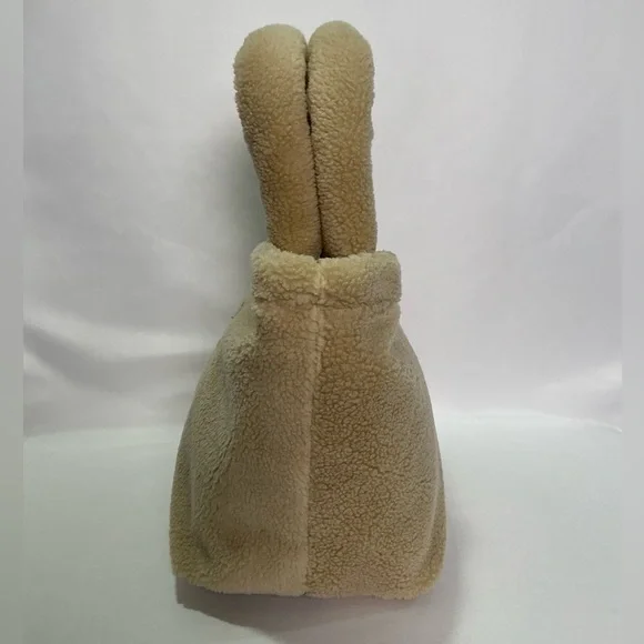 Prada Tan Teddy Bear Shearling Tote Bag - Picture 5 of 10